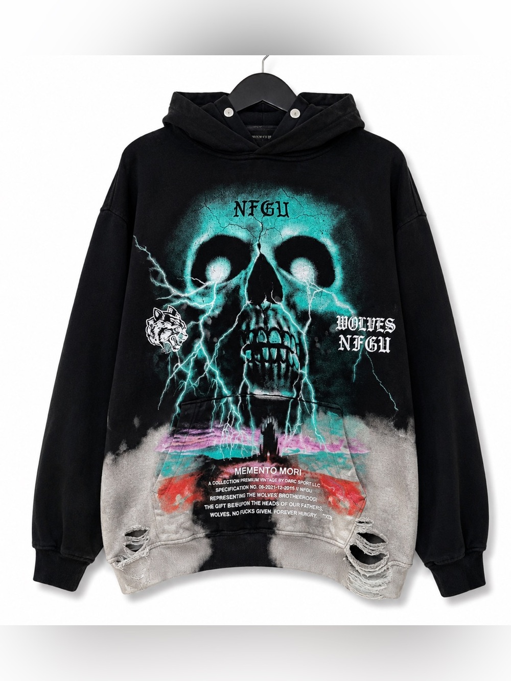 Darc Sport Memento Mori Pierce Hoodie L NWT #396/2000 Wolves